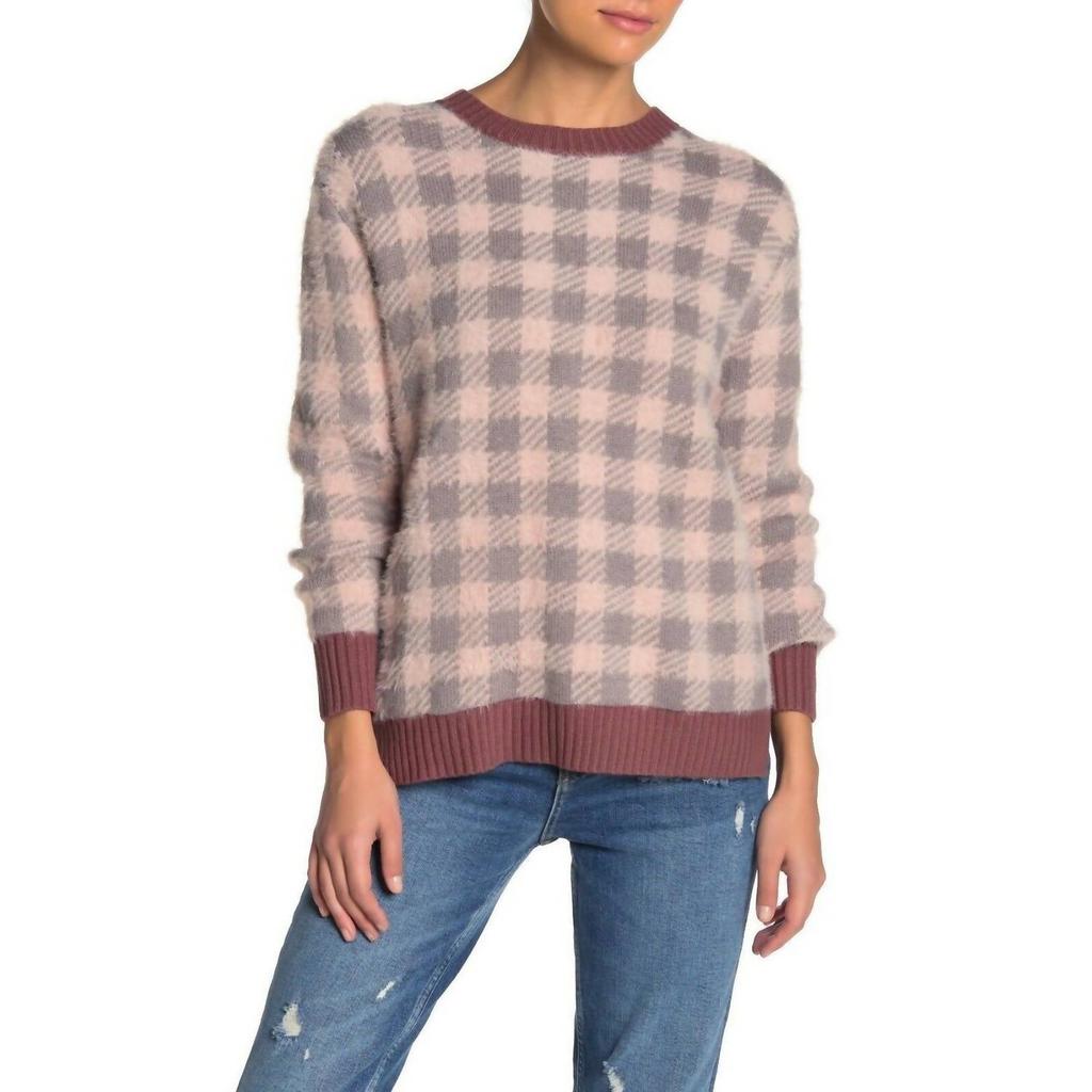 SUSINA Susina - Buffalo Checkered Print Smoke Pullover Sweater