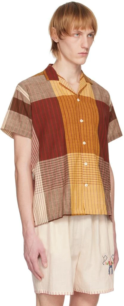 HARAGO Brown Handloom Shirt 2