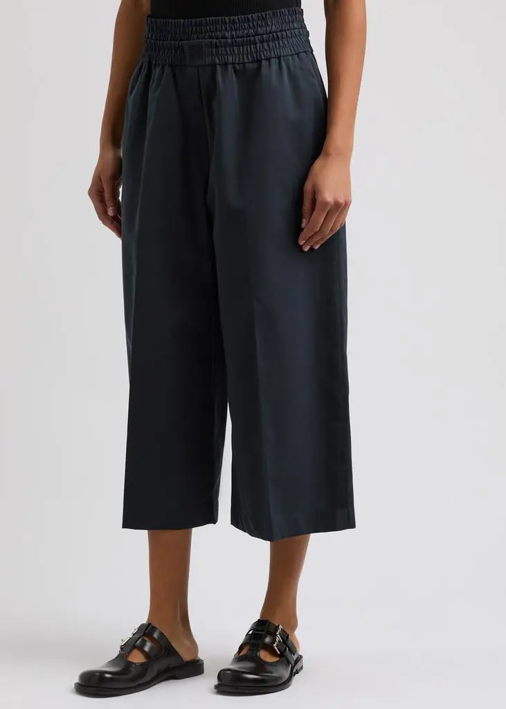 Loewe Cropped wide-leg cotton-blend trousers 2