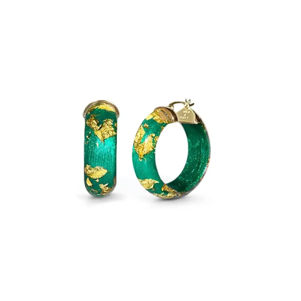 Gold & Honey Gold & Honey - Women's Mini Lucite Hoop Earrings