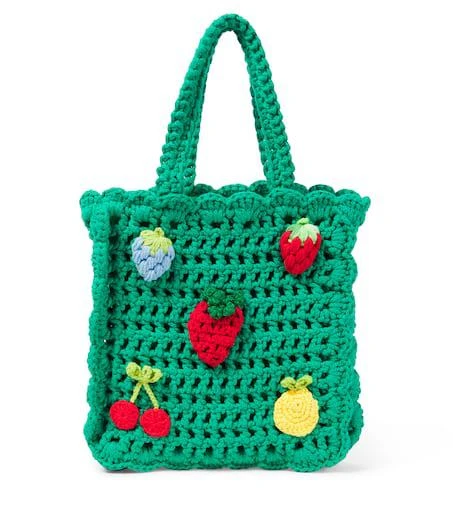 Stella McCartney Embroidered crochet tote bag 1