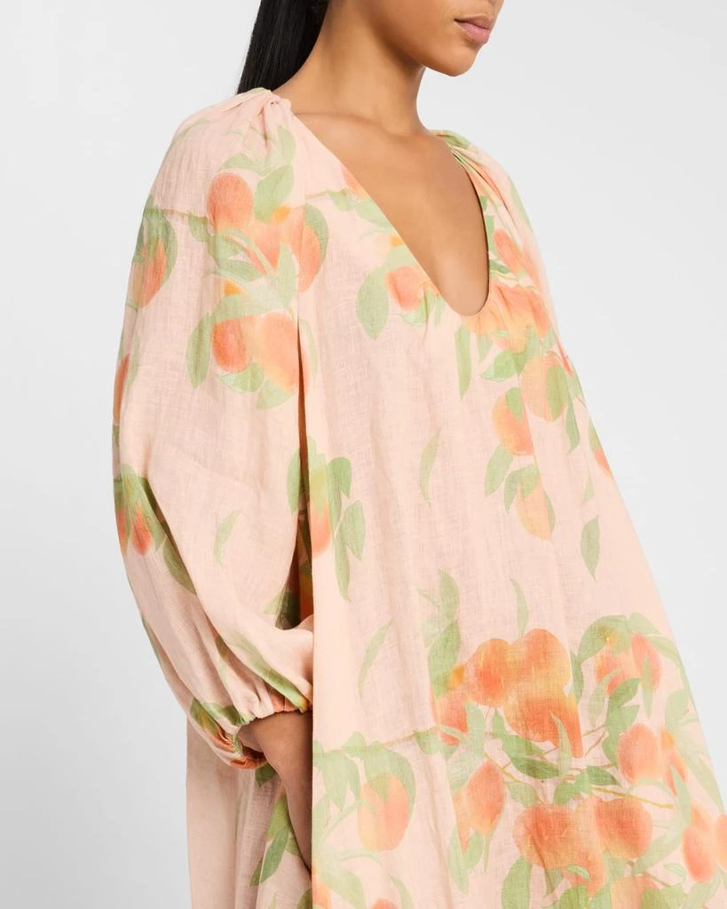 Peach Print Puff-Sleeve Linen Dress  On Sale Now with Up to 40% Off |  Discover Exclusive Deals & Savings at BeyondStyle  Authentic Bernadette  Women|women's clothing|dresses|women with Limited-Time Discounts, Free  Shipping,