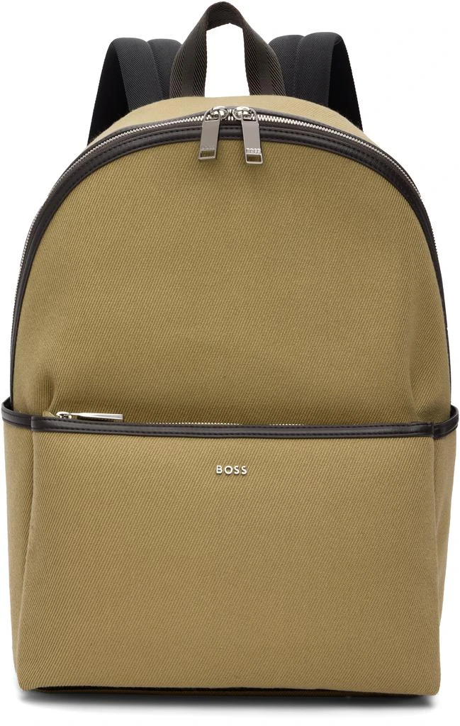 Hugo Boss Beige Twill Backpack