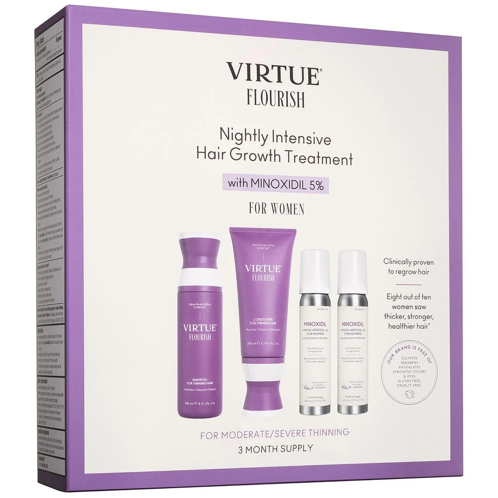 VIRTUE VIRTUE Flourish Nightly Intensive Hair Growth Treatment Hair Kit 4 piece 1