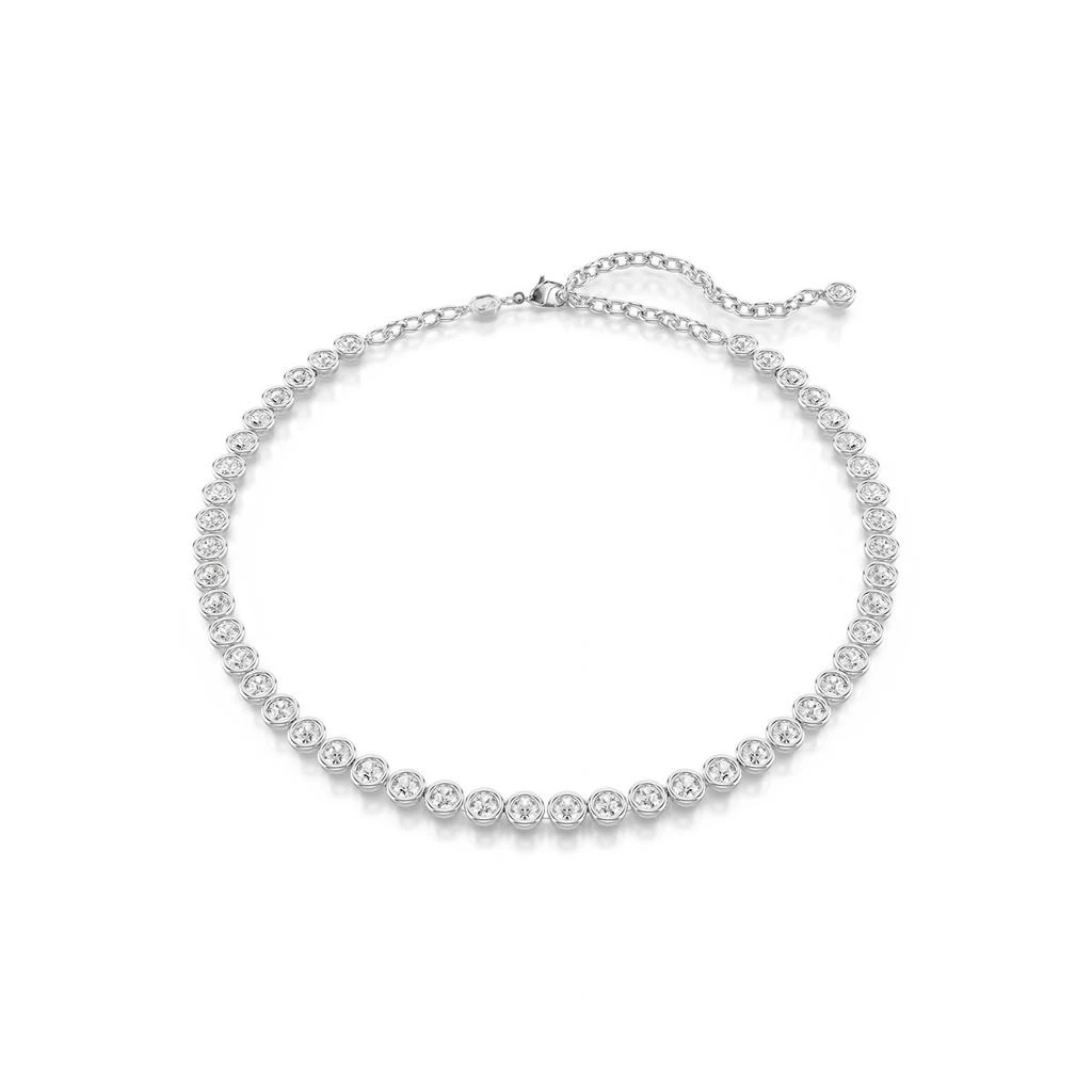 Swarovski Imber tennis necklace round cut white rhodium plated 4