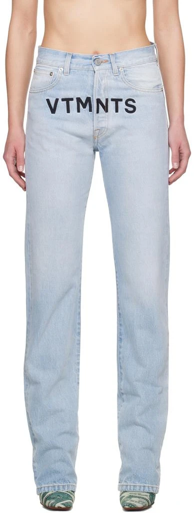 VTMNTS Blue Embroidered Jeans 1