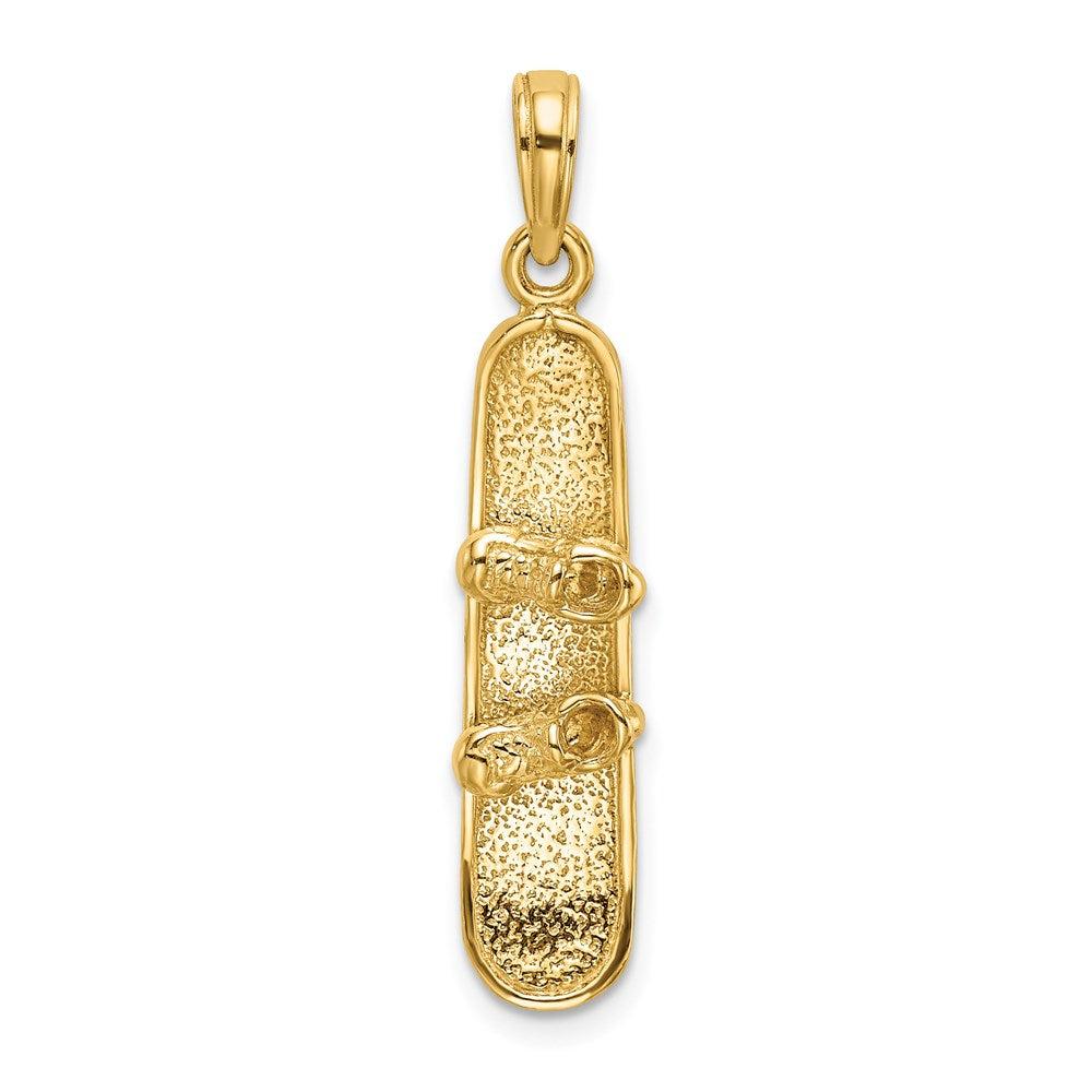 Diamond2Deal 14k Yellow Gold Solid Polished 3-D Snowboard Charm Pendant
