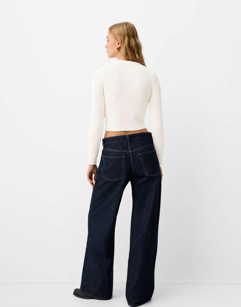 Bershka Bershka round neck sweater in white