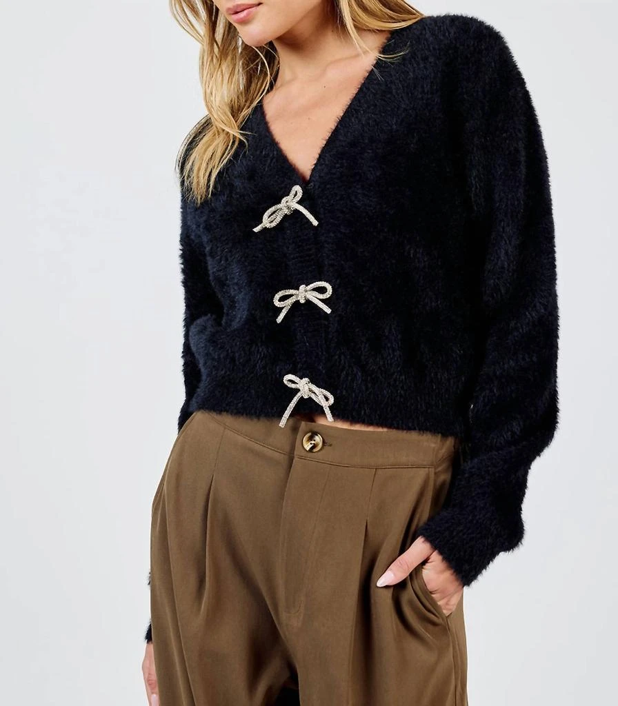 Sadie & Sage Sadie & Sage - Cardigan With Rhinestone Bows Top 2