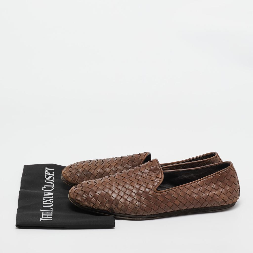 Bottega Veneta Bottega Veneta Brown Intrecciato Leather Slip