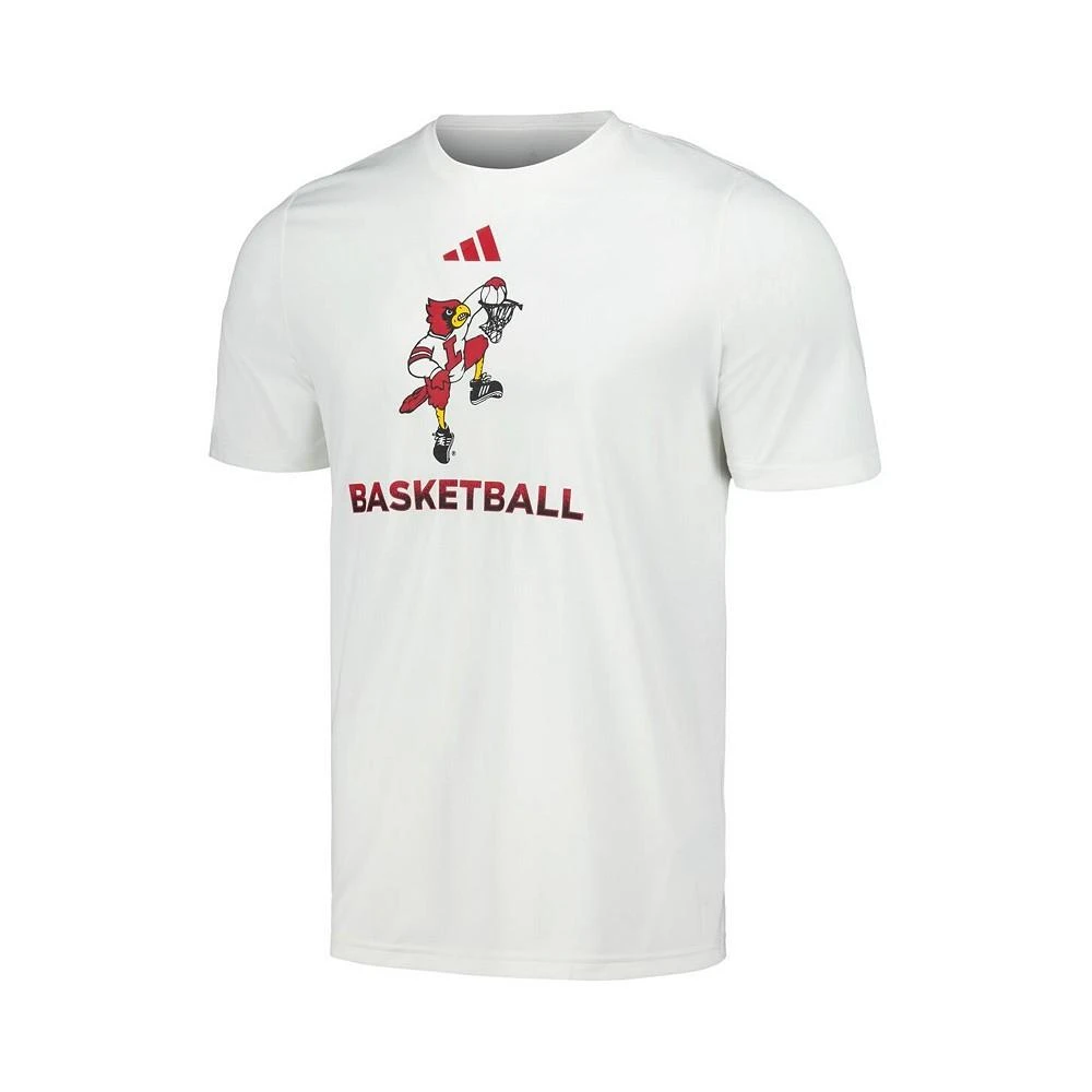 adidas Men's White Louisville Cardinals Fadeaway Basketball Pregame AEROREADY T-shirt 2