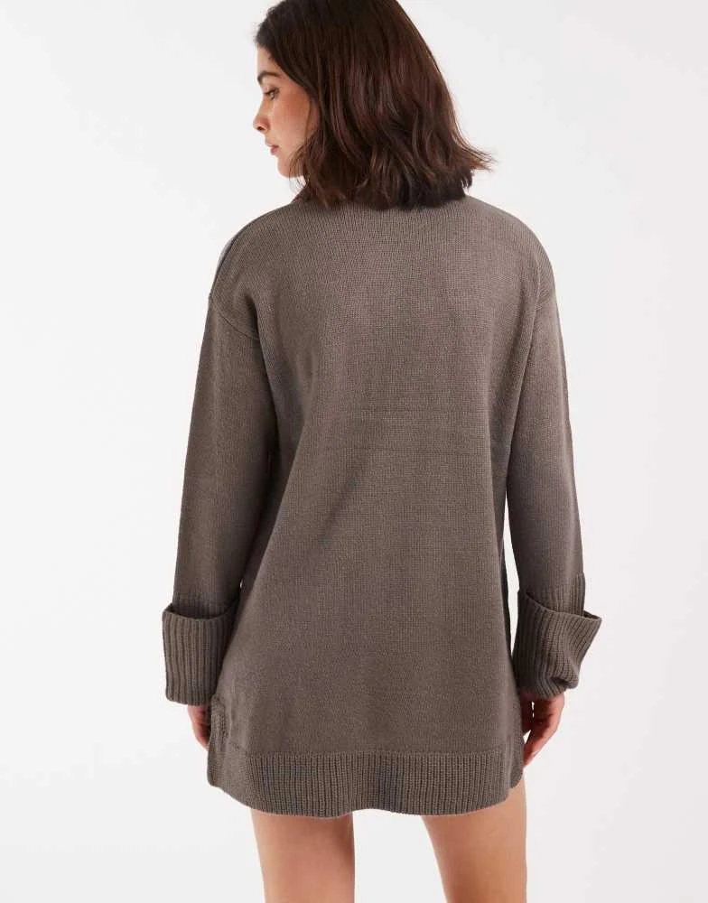 Brave Soul roll neck mini jumper dress in charcoal grey  On Sale Now with  Up to 10% Off | Discover Exclusive Deals & Savings at BeyondStyle   Authentic Brave Soul Home|women