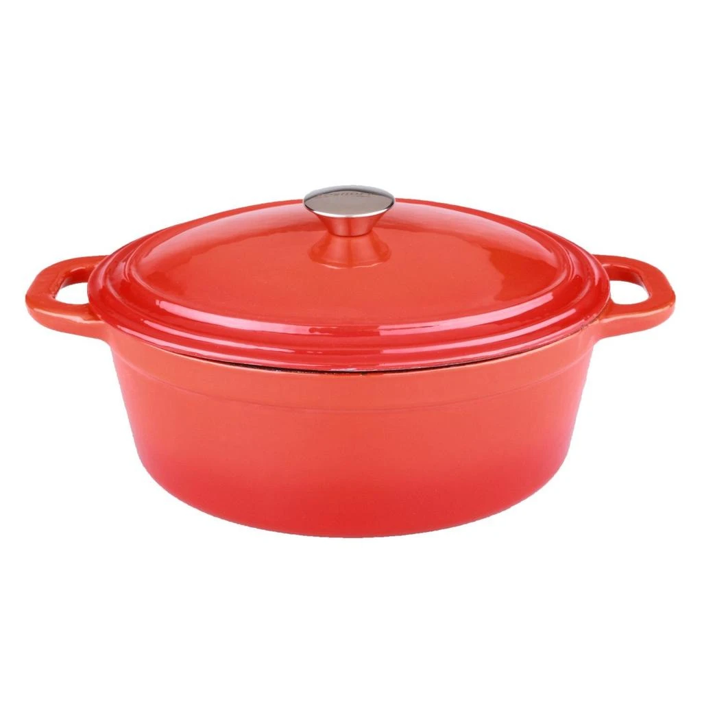 BergHOFF Neo 8Qt Cast Iron Oval Covered Dutch Oven, Orange