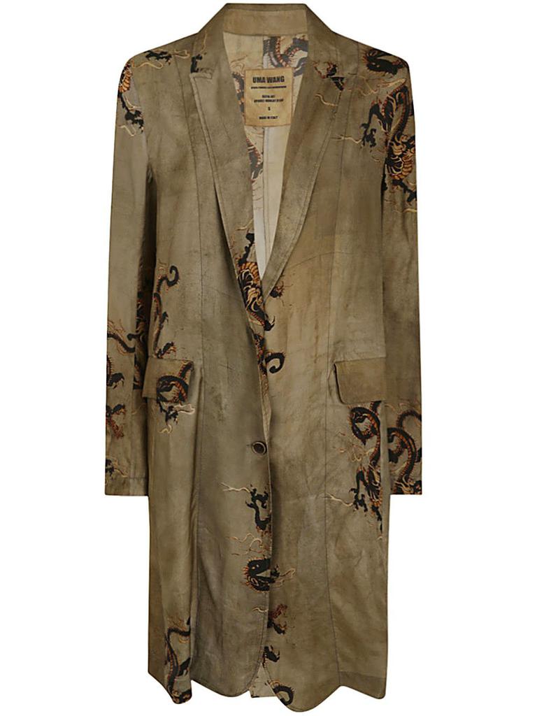 Uma Wang Uma Wang Motif Printed Buttoned Coat