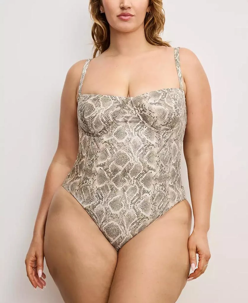 Good American Women's Snake-Print Underwire One-Piece Swimsuit 5