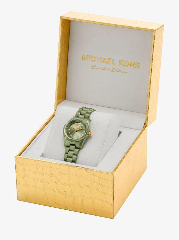 Michael Kors Limited-Edition Petite Lexington Green-Tone Watch 5