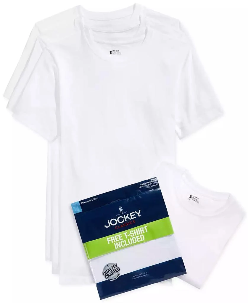 Jockey Men's Tagless 3-Pack Crew Neck Undershirts + 1 Bonus Shirt, Created for Macy's 2