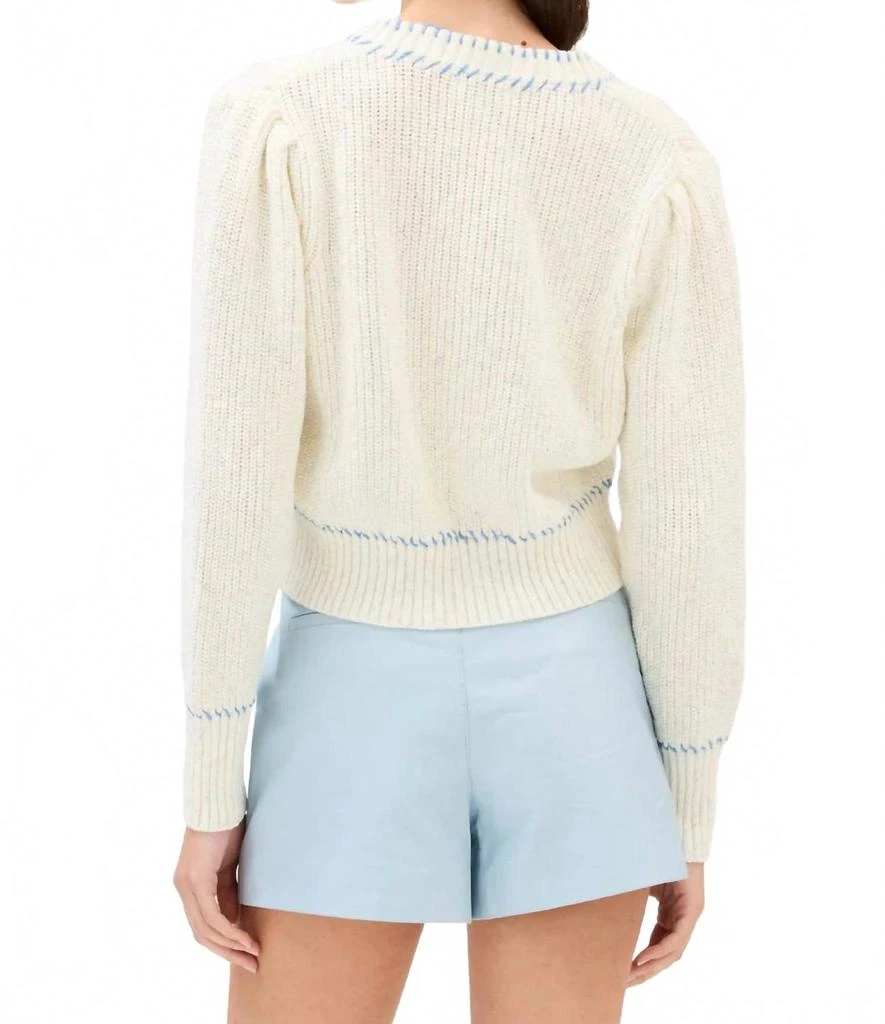 Allison New York Spacedye Gia Cardigan In White 2