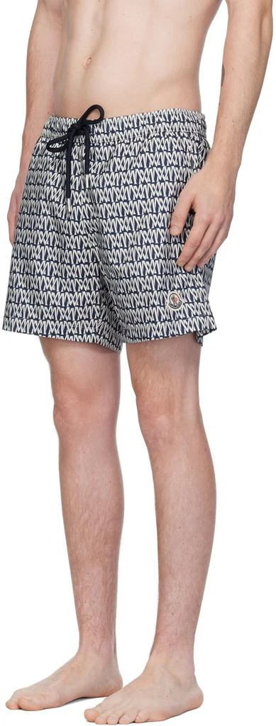 Moncler Navy & White Printed Swim Shorts 4
