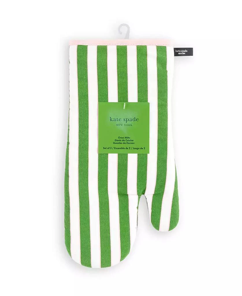 Kate Spade Botanical Stripe Oven Mitt 2-Pack Set, 7" x 13" 11