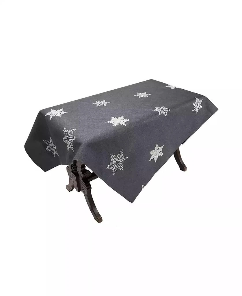 Xia Home Fashions Glisten Snowflake Embroidered Christmas Tablecloth, 60" x 84" 2