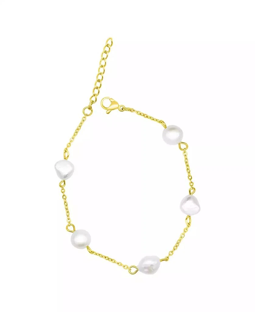 ADORNIA Tarnish Resistant Adjustable Station Cultured Freshwater Pearl Bracelet 1