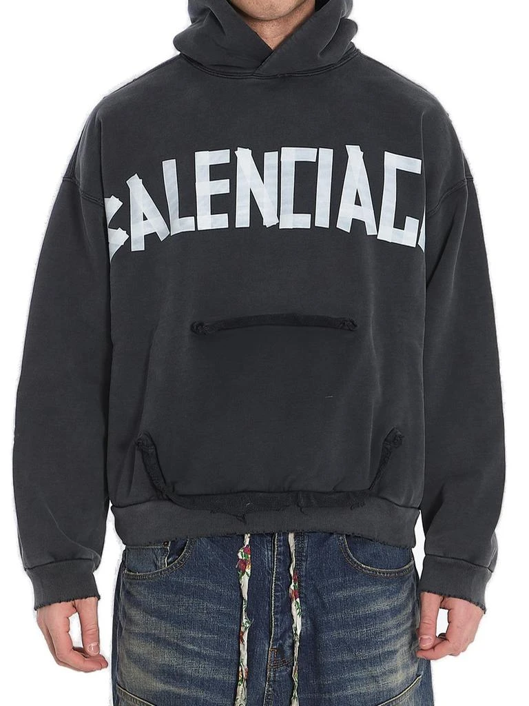 Balenciaga Balenciaga Ripped Pocket Tape Type Hoodie 1