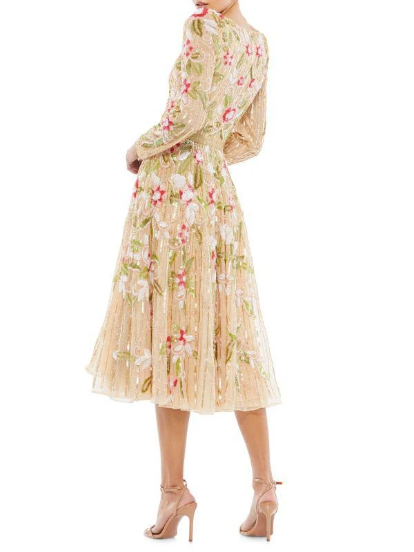 Mac Duggal Sequin Puff Sleeve Midi Dress 2