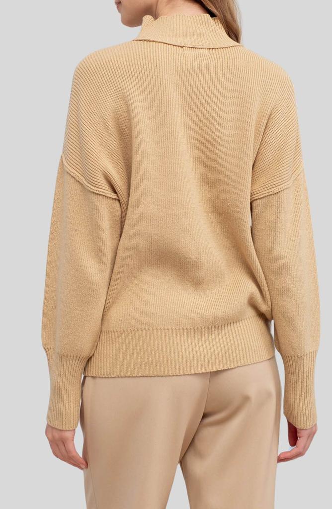 Blu Pepper Mock Neck Ribbed Sweater