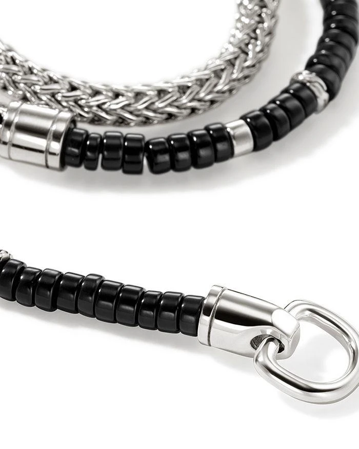 John Hardy Sterling Silver Heishi Gemstone Wrap Bracelet 6