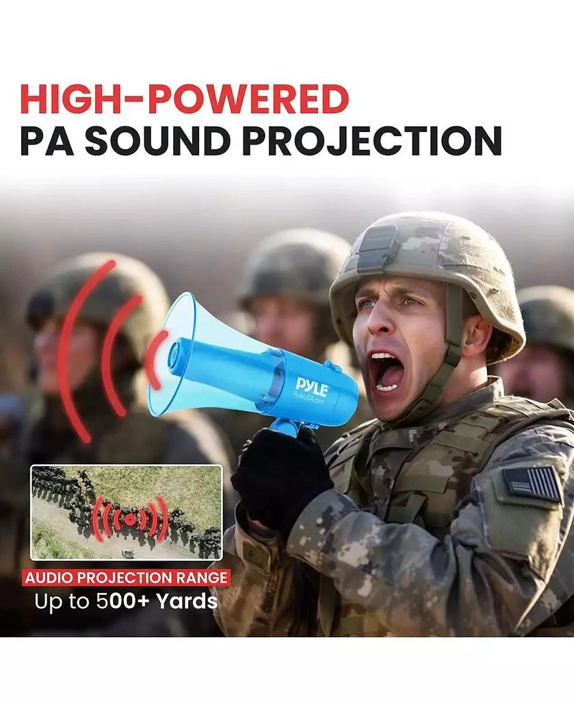 Pyle Megaphone with Siren, 30 Watt Power, Waterproof, Portable 
Lightweight, Includes Handheld Microphone 4