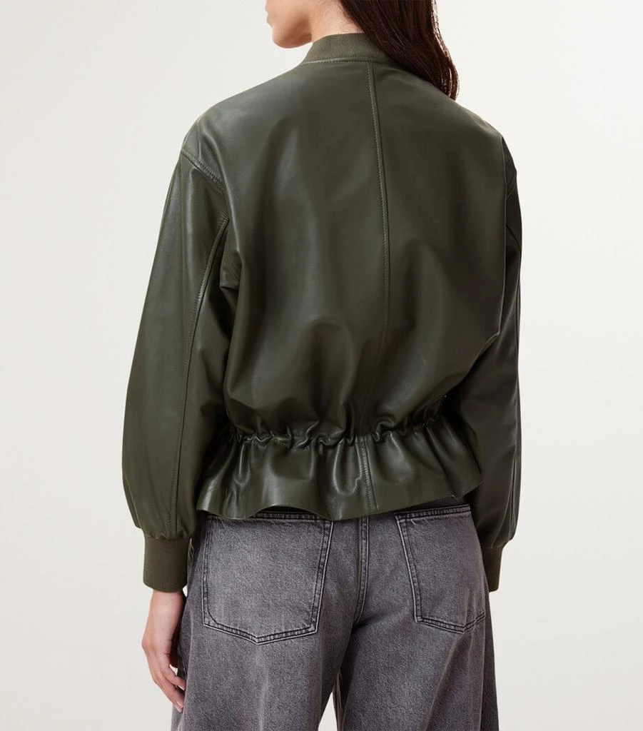 ALL SAINTS Leather Sofi Bomber Jacket 9