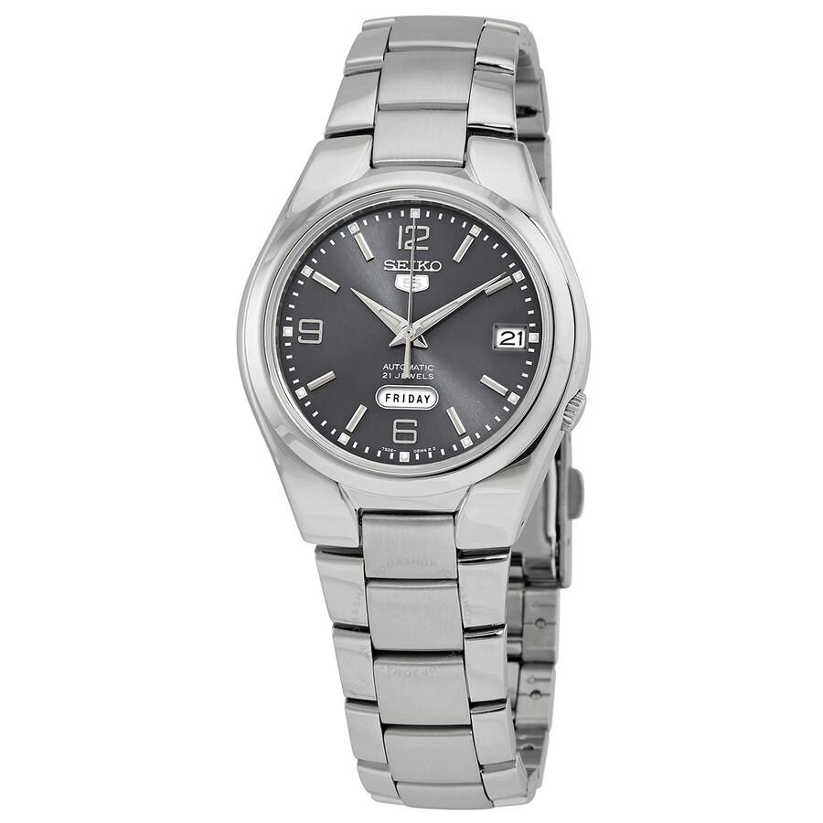 Seiko Open Box - Seiko 5 Automatic Grey Dial Men's Watch SNK621