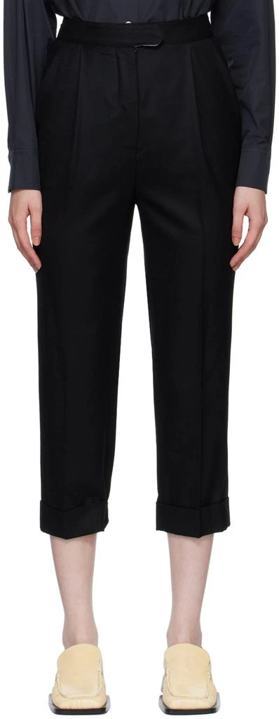 Nothing Written Black Rolled Trousers 1