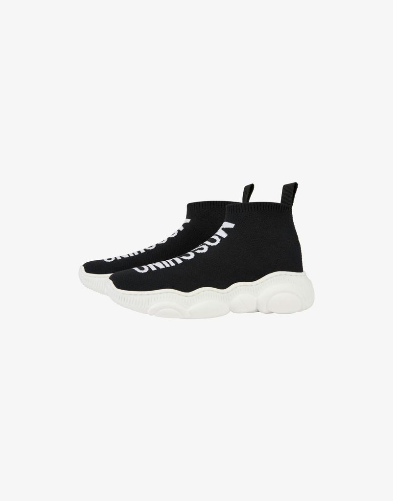 Moschino Teddy Shoes Sock Sneakers With Maxi Logo