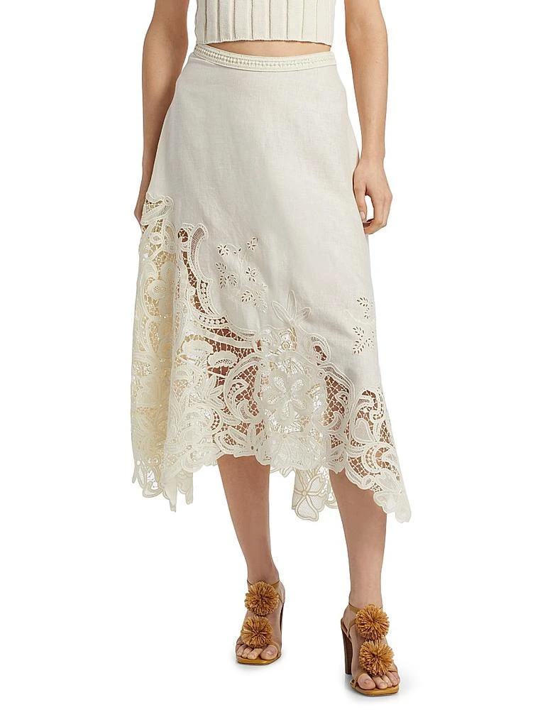 Ulla Johnson Rae Floral Lace Midi-Skirt 3