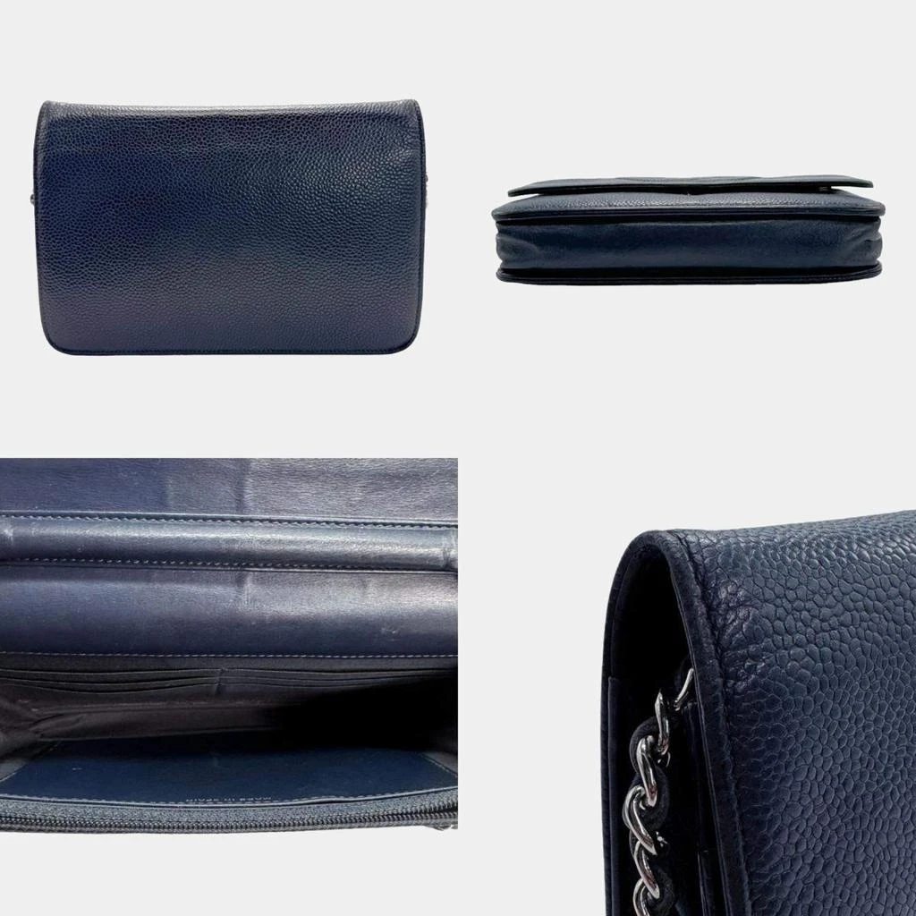 Chanel Chanel Navy Blue Leather  CC Wallet On Chain 4