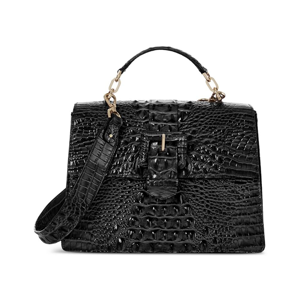 Brahmin Hallie Melbourne Medium Embossed Leather Satchel