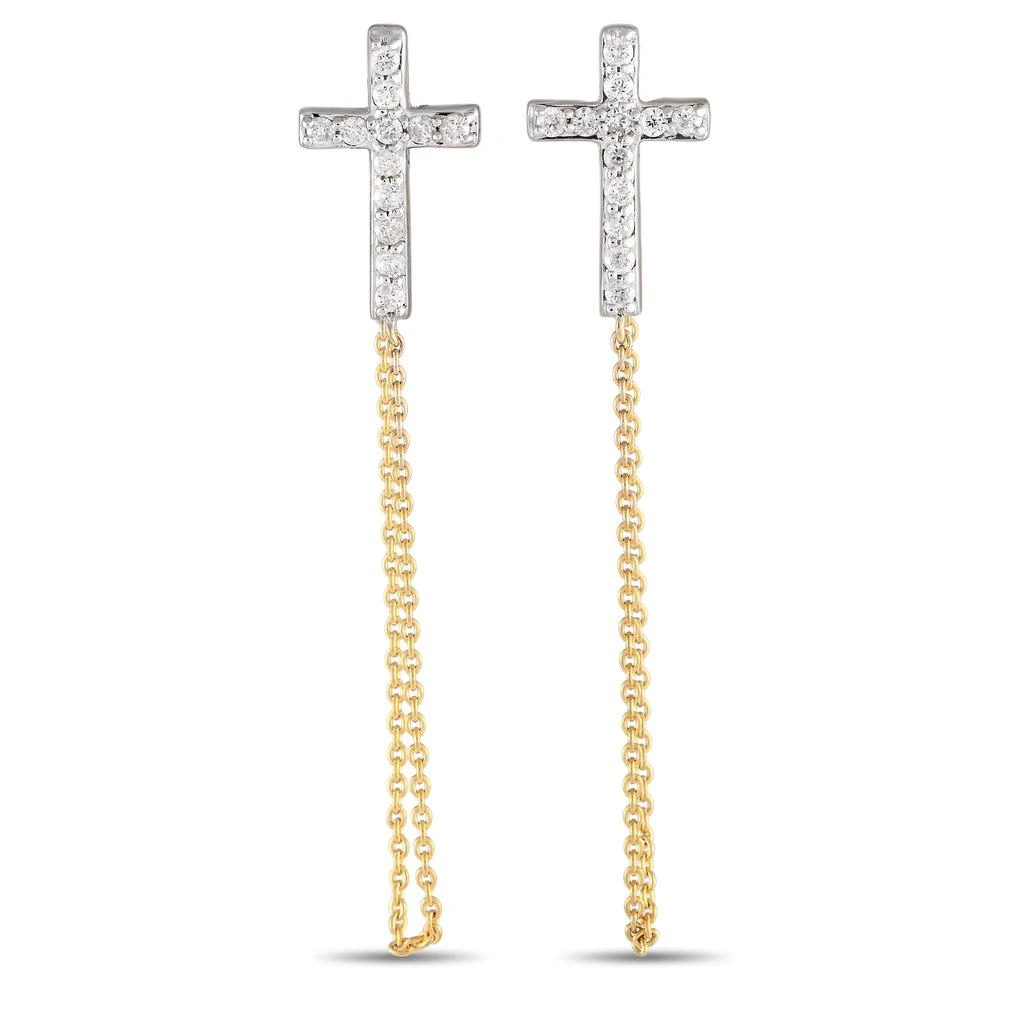 Non Branded 10K Yellow Gold 0.25ct Diamond Cross Earrings ER28552 1