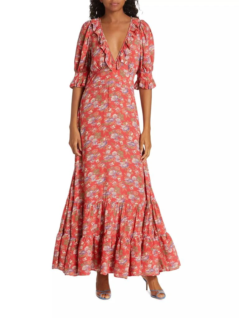 BYTIMO Spring Floral Tiered Maxi Dress 2