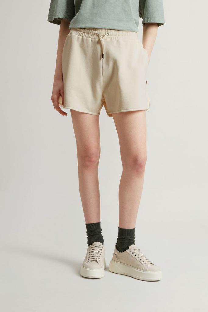 Woolrich Pure Cotton Fleece Shorts - Women - Blue