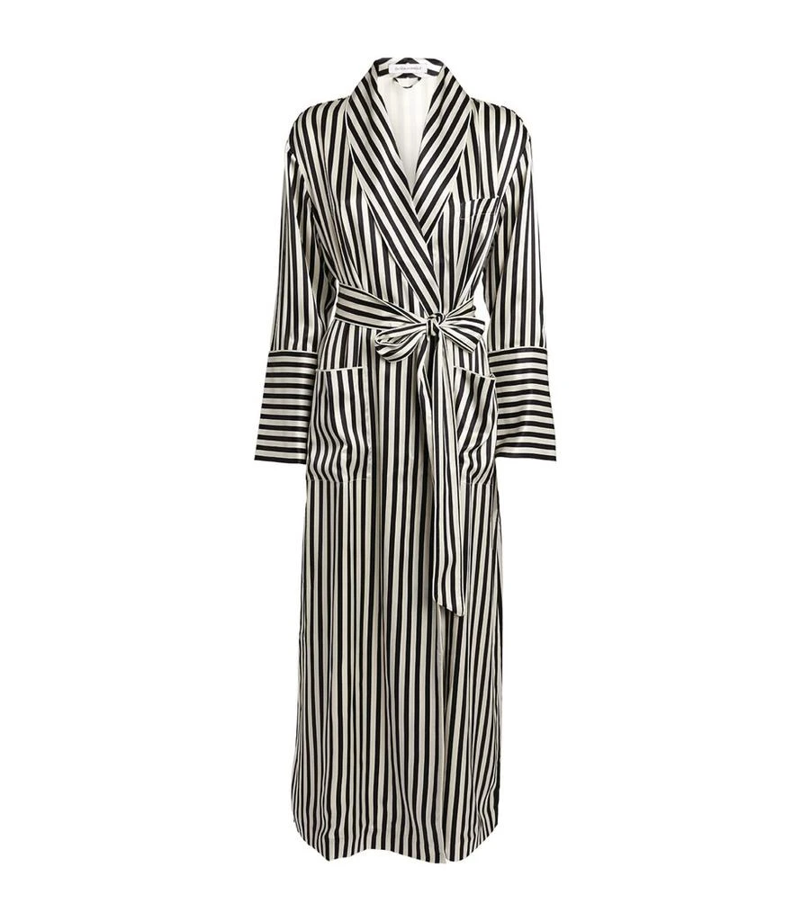 OLIVIA VON HALLE Striped Long Capability Robe 1