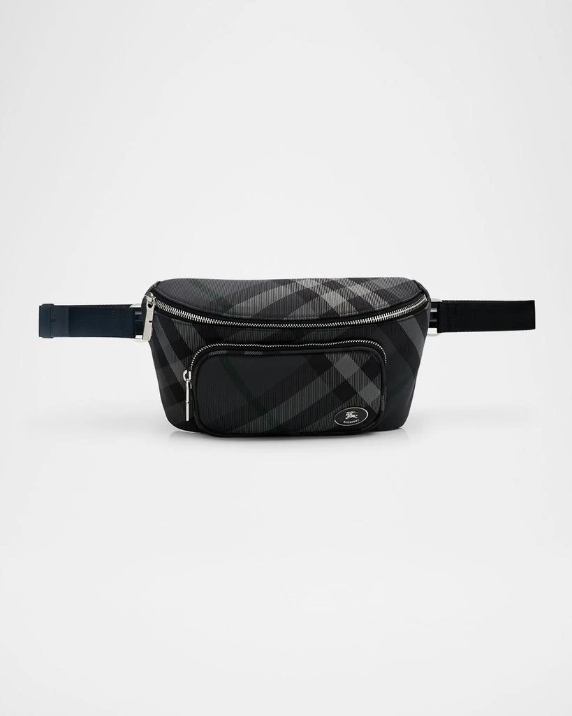 Burberry Men's Grid EKD-Plaque Belt Bag