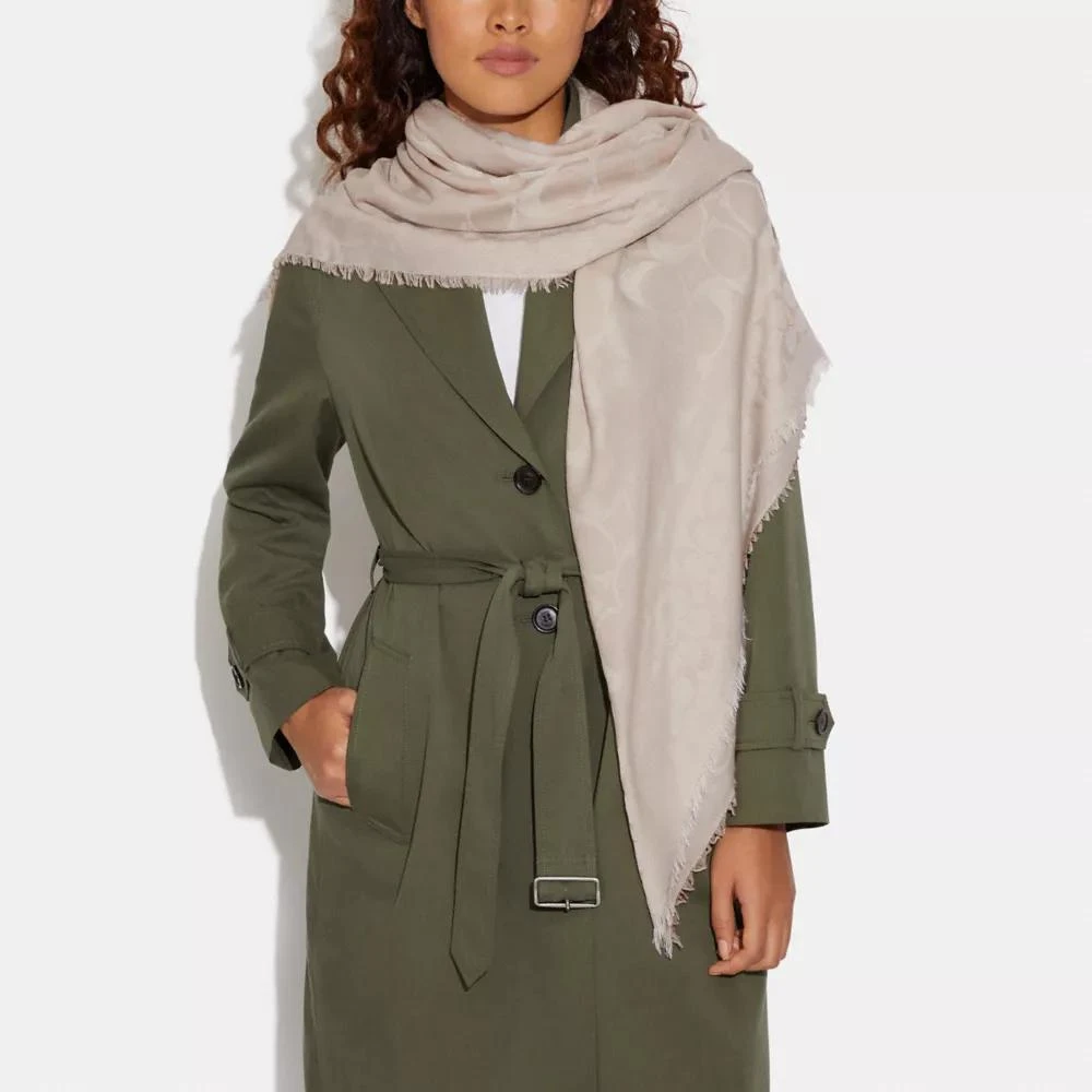 Coach Signature Oversized Square Scarf 2