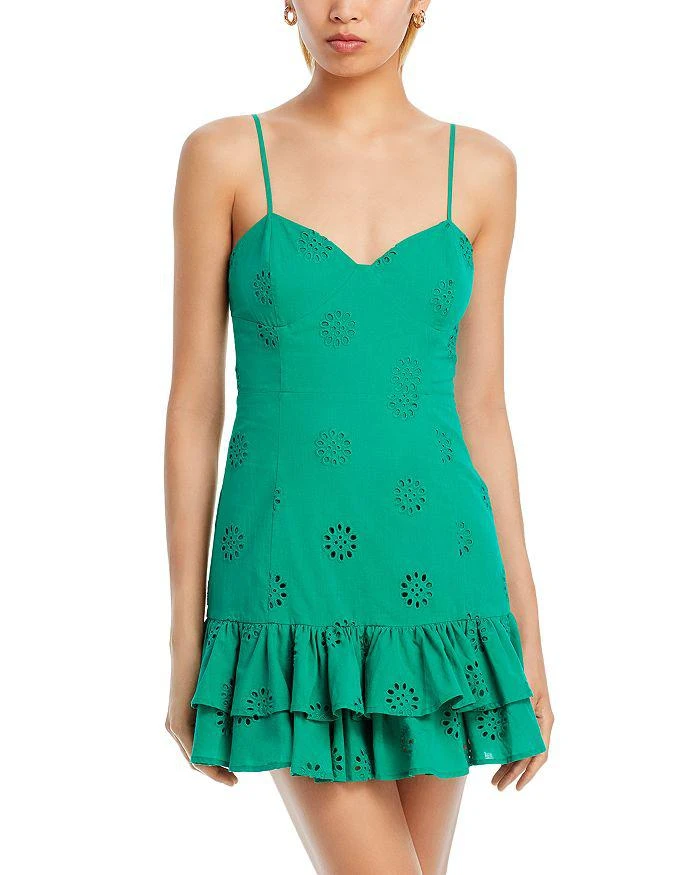 flowy dress mini Eyelet Short Sleeve Mini Dress Deep Teal / XL by Blue Zone Planet