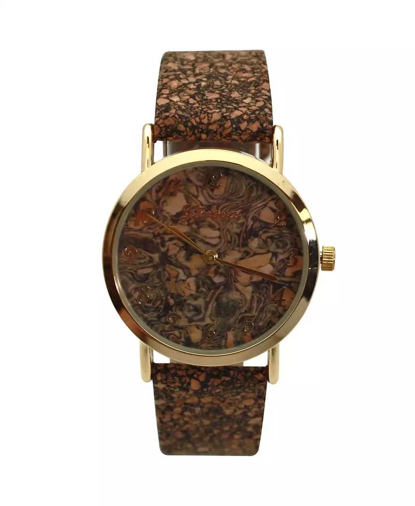 Olivia Pratt Brown Cork Style Strap Women Watch