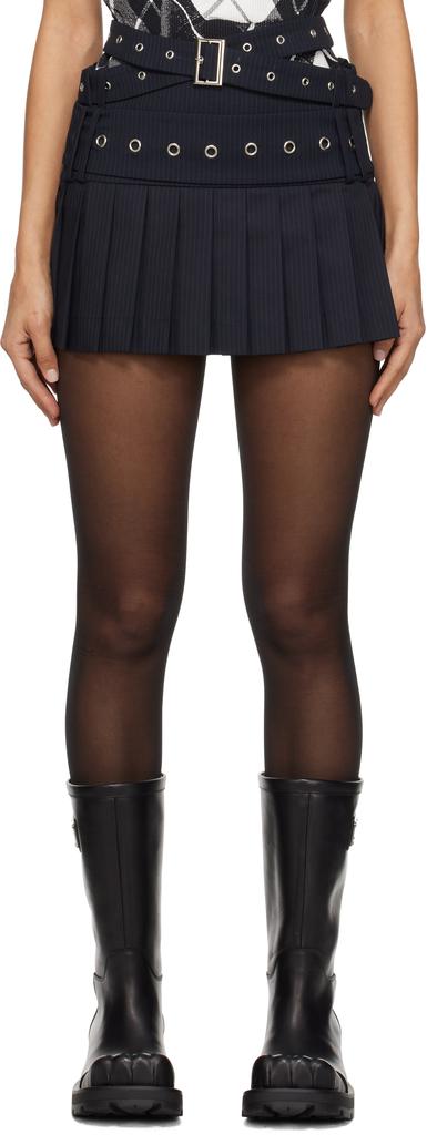 Charles Jeffrey Loverboy Navy Belt Miniskirt