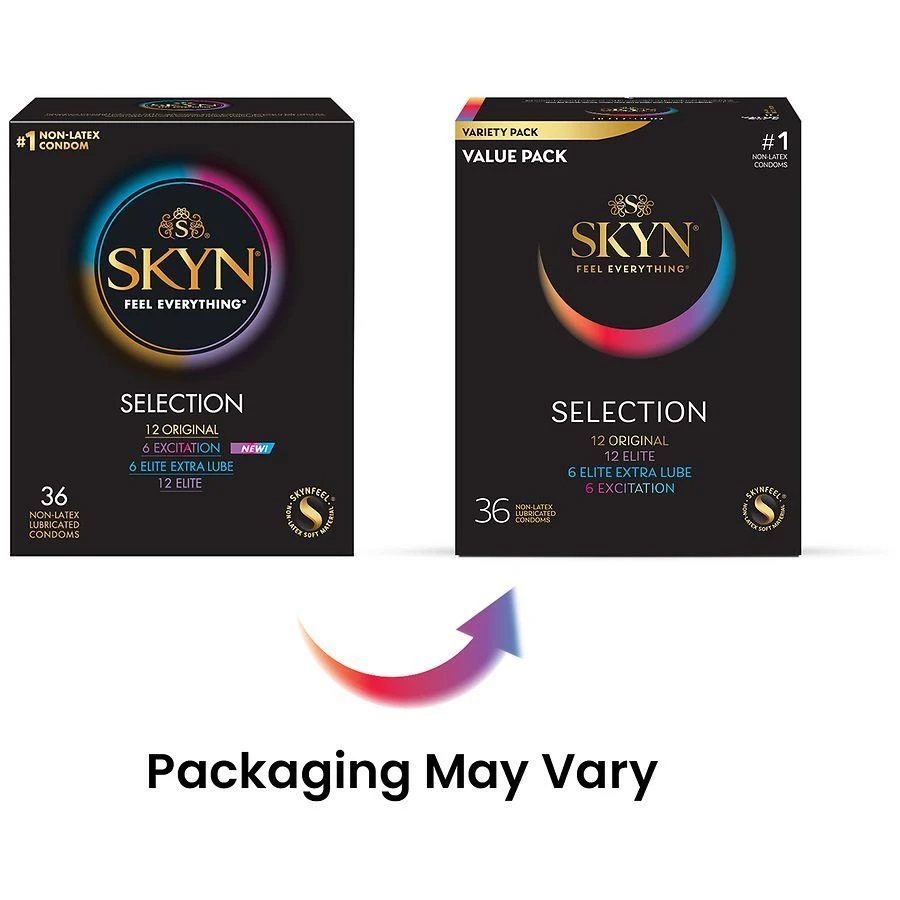 SKYN Selection Non-Latex Lubricated Condoms Sensual Masking, Nominal Width: 53 mm, Natural 3