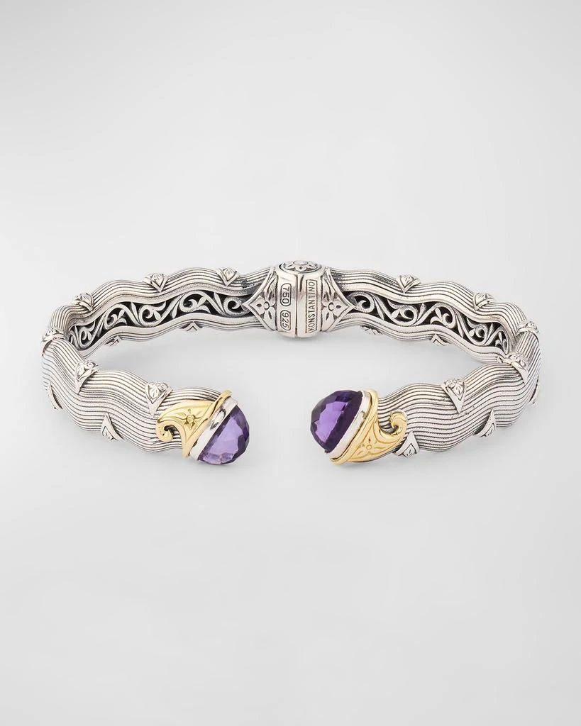 Konstantino Sterling Silver & 18K Yellow Gold Amethyst Quartz Bracelet 1