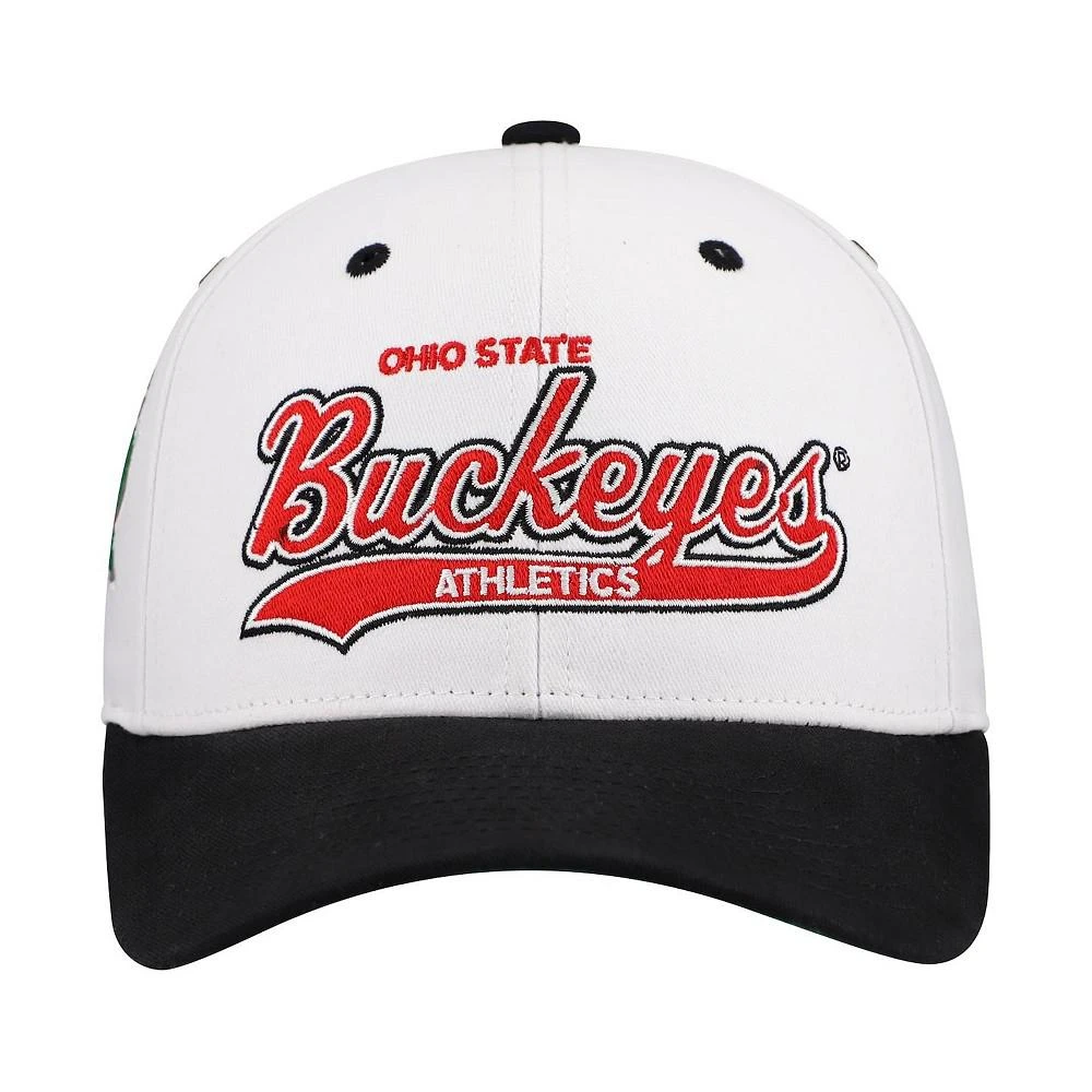 Mitchell & Ness Men's White/Black Ohio State Buckeyes Tail Sweep Pro Snapback Hat 3